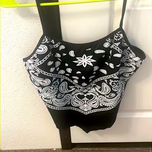 A spaghetti strap crop top